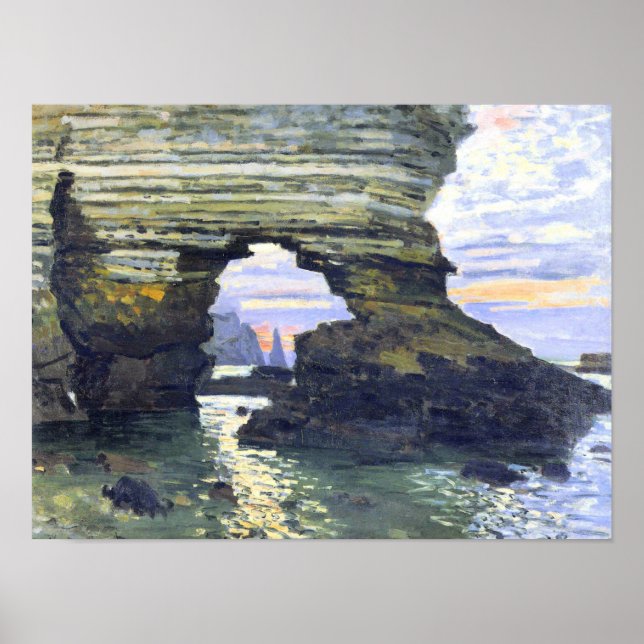 Monet - Port d'Amount Etretat, beautiful painting Poster (Front)