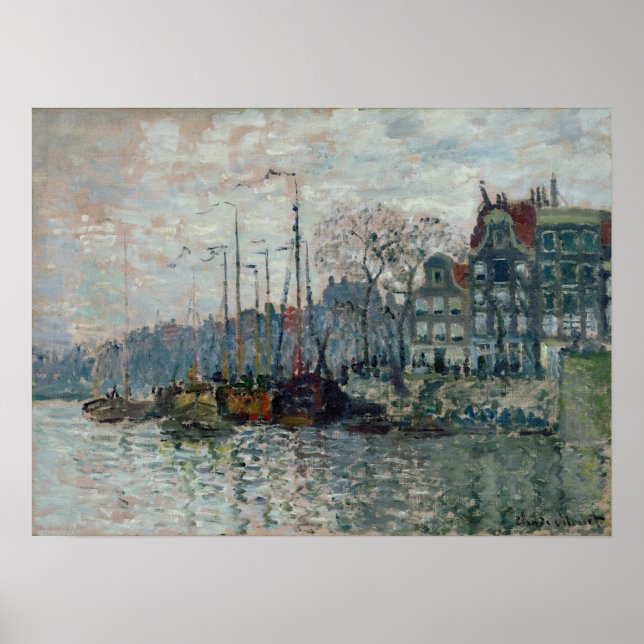 Monet - Prins Hendrikkade, Kromme Waal, Amsterdam Poster (Front)