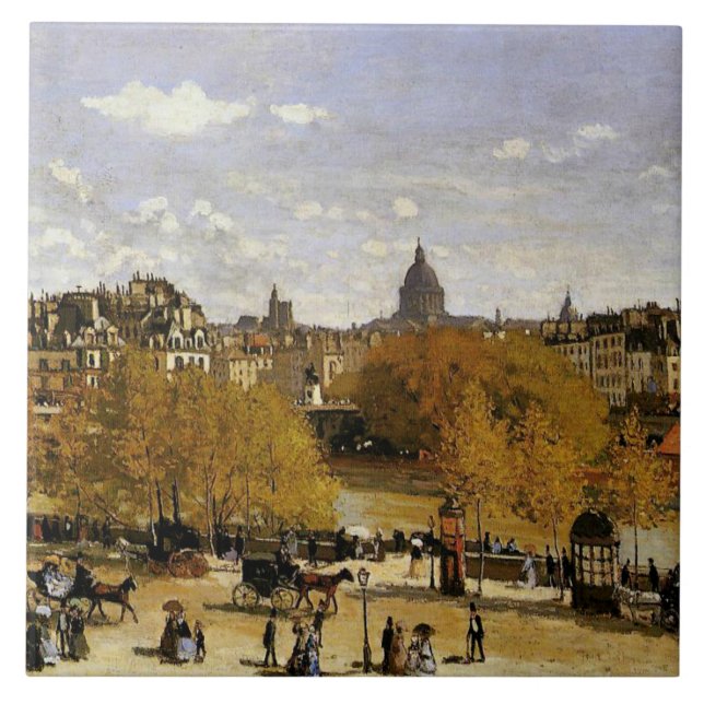 Monet - Quai du Louvre, fine art painting Ceramic Tile (Front)