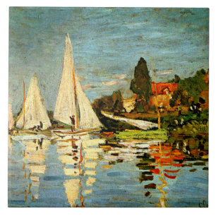 Monet - Regatta at Argenteuil, Ceramic Tile