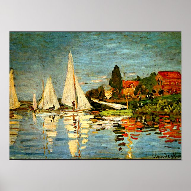 Monet - Regatta at Argenteuil, Impressionism Poster (Front)