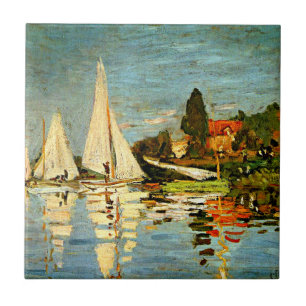 Monet, Regattas at Argenteuil Ceramic Tile