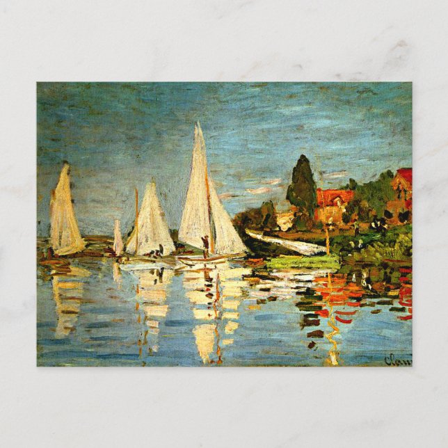 Monet, Regattas at Argenteuil Postcard (Front)