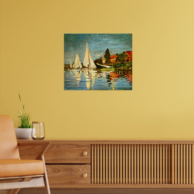 Monet, Regattas at Argenteuil Poster (Living Room 2)