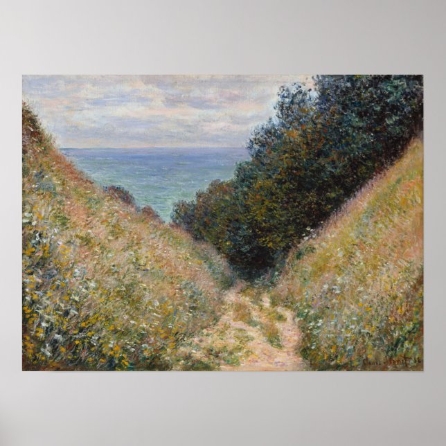 Monet - Road At La Cavee Pourville Poster (Front)