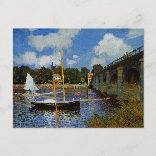 Monet - Road Bridge at Argenteuil Postcard (Front)