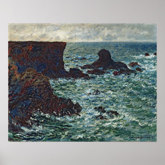 Monet - Rocks At Port Coton The Lion Rock 1886 Poster (Front)