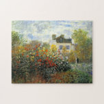 Monet Rose Garden Puzzle<br><div class="desc">Monet Rose Garden puzzle. Oil on canvas from 1883. French Impressionist Claude Monet created some of the most beautiful garden landscapes near his home in Giverny. This is one of his earlier works depicting a rose garden in the morning near Argenteuil. The work features yellow, red and white roses blooming...</div>