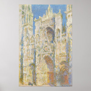 Monet - Rouen Cathedral West Facade Sunlight Poster