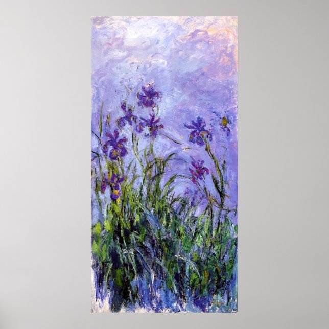 Monet’s Lilac Irises Poster (Front)