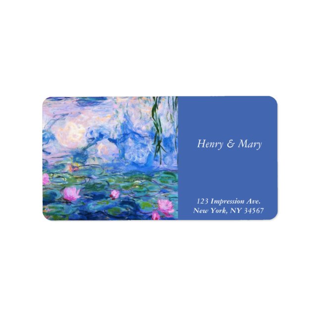 Monet’s Water Lilies Label (Front)