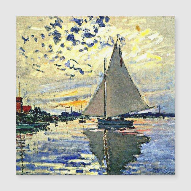 Monet - Sailboat at le Petit Gennevilliers, (Front)