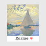 Monet Sailboat at Le Petit-Gennevilliers<br><div class="desc">Sticker featuring Claude Monet’s oil painting Sailboat at Le Petit-Gennevilliers (1874). A serene sailboat sails the waters in Paris,  France. Perfect for lovers of Impressionism and French art collectors!</div>