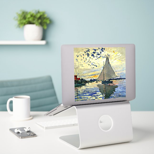 Monet - Sailboat at le Petit GENNEVILLIERS (Laptop On Desk)