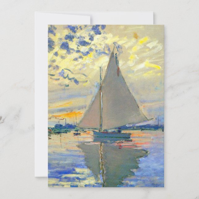 Monet Sailboat at Le Petit-Gennevilliers Announcement (Front)