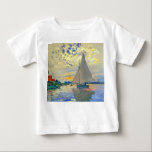 Monet Sailboat at Le Petit-Gennevilliers Baby T-Shirt<br><div class="desc">Baby T-Shirt featuring Claude Monet’s oil painting Sailboat at Le Petit-Gennevilliers (1874). A serene sailboat sails the waters in Paris,  France. Perfect for lovers of Impressionism and French art collectors!</div>