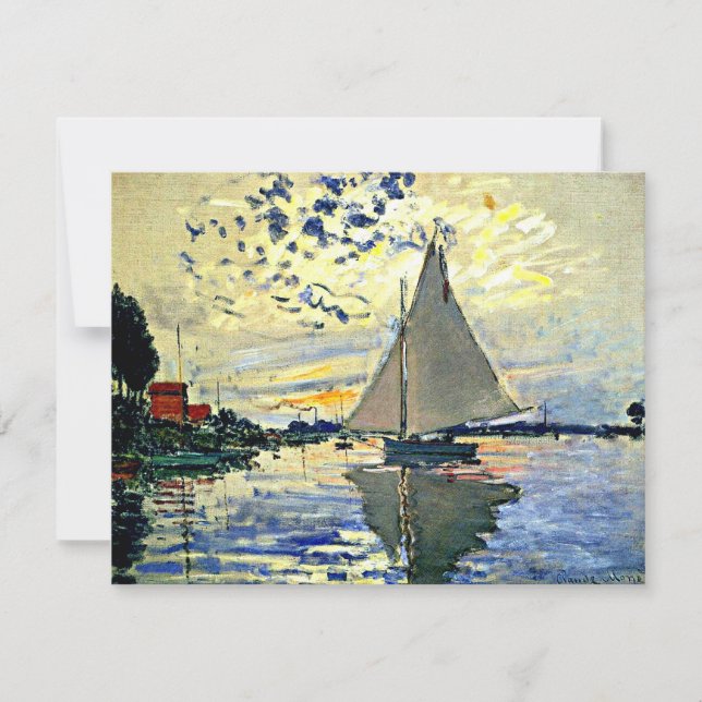 Monet - Sailboat at le Petit Gennevilliers Card (Front)