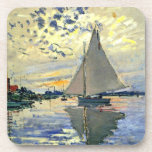 Monet - Sailboat at Le Petit-Gennevilliers Coaster<br><div class="desc">Claude Monet painting,  Sailboat at Le Petit-Gennevilliers,  famous fine art</div>