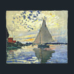 Monet - Sailboat at le Petit Gennevilliers Fleece Blanket<br><div class="desc">Claude Monet painting,  Sailboat at le Petit Gennevilliers</div>