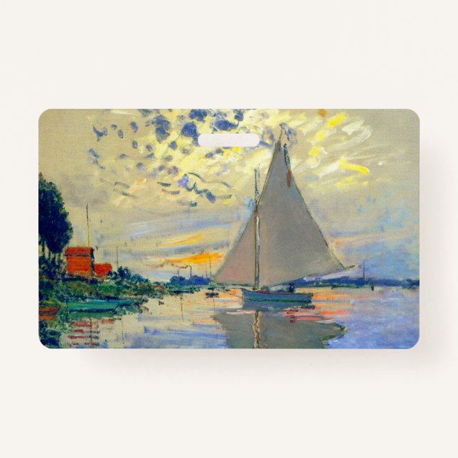 Monet Sailboat at Le Petit-Gennevilliers ID Badge (Front)