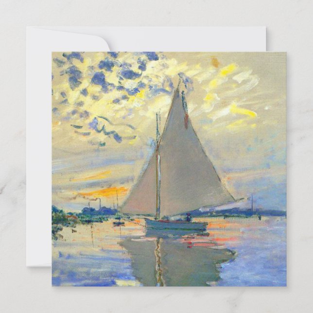 Monet Sailboat at Le Petit-Gennevilliers Invitation (Front)