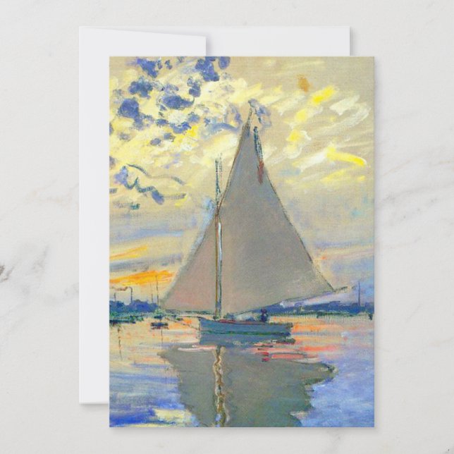 Monet Sailboat at Le Petit-Gennevilliers Invitation (Front)