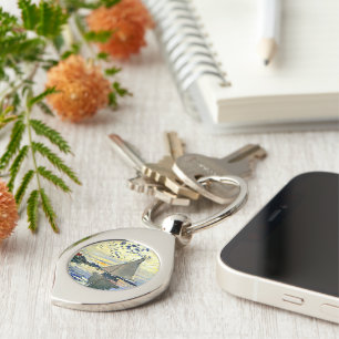 Monet - Sailboat at le Petit Gennevilliers Key Ring