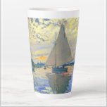 Monet Sailboat at Le Petit-Gennevilliers Latte Mug<br><div class="desc">Latte Mug featuring Claude Monet’s oil painting Sailboat at Le Petit-Gennevilliers (1874). A serene sailboat sails the waters in Paris,  France. Perfect for lovers of Impressionism and French art collectors!</div>