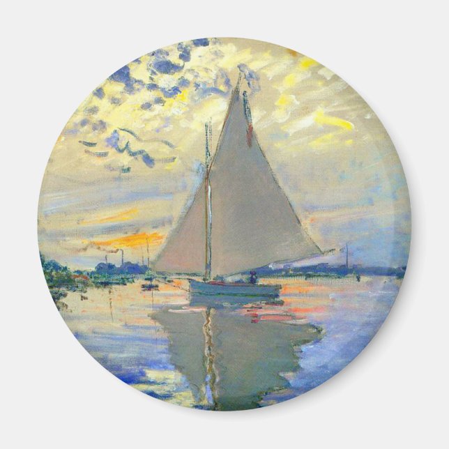 Monet Sailboat at Le Petit-Gennevilliers Magnet (Front)