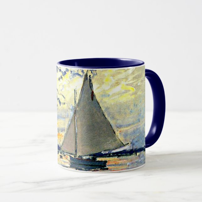 Monet - Sailboat at Le Petit-Gennevilliers Mug (Front Right)