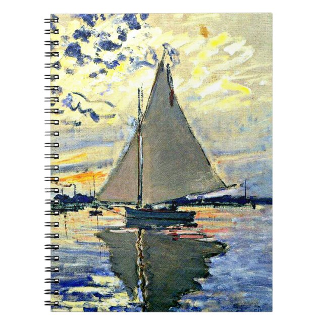 Monet - Sailboat at le Petit Gennevilliers Notebook (Front)