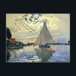 Monet - Sailboat at Le Petit-Gennevilliers Postcard<br><div class="desc">Claude Monet painting,  Sailboat at Le Petit-Gennevilliers,  postcard.</div>