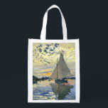 Monet - Sailboat at Le Petit-Gennevilliers Reusable Grocery Bag<br><div class="desc">Claude Monet's famous painting,  Sailboat at Le Petit-Gennevilliers.</div>