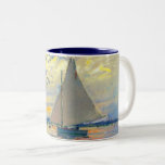 Monet Sailboat at Le Petit-Gennevilliers Two-Tone Coffee Mug<br><div class="desc">Coffee Mug featuring Claude Monet’s oil painting Sailboat at Le Petit-Gennevilliers (1874). A serene sailboat sails the waters in Paris,  France. Perfect for lovers of Impressionism and French art collectors!</div>