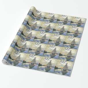 Monet - Sailboat at Le Petit-Gennevilliers Wrapping Paper
