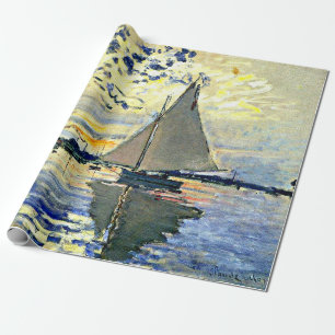 Monet - Sailboat at le Petit Gennevilliers Wrapping Paper