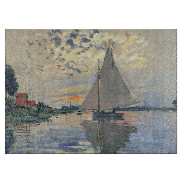 Monet Sailboat French Impressionism Classic Art Cutting Board (Front)
