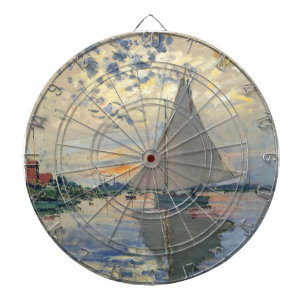 Monet Sailboat French Impressionism Classic Art Dartboard