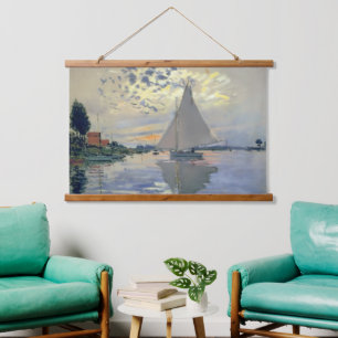 Monet Sailboat French Impressionism Classic Art Hanging Tapestry