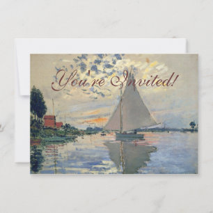 Monet Sailboat French Impressionism Classic Art Invitation