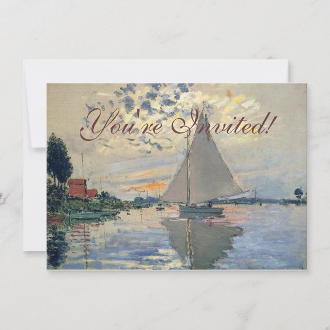 Monet Sailboat French Impressionism Classic Art Invitation (Front)