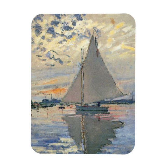 Monet Sailboat French Impressionism Classic Art Magnet (Vertical)