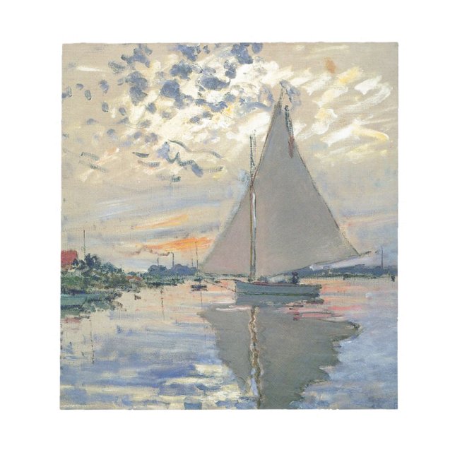 Monet Sailboat French Impressionism Classic Art Notepad (Front)