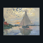Monet Sailboat French Impressionism Classic Art Postcard<br><div class="desc">Monet Sailboat - This beautiful French sailboat is by French impressionist Claude Monet, painted in 1874. Monet was one of the most important French impressionist artists that ever lived. The exact title of the painting is "Sailboat at Petit-Gennevilliers, " an oil on canvas. The painting shows a single sailboat with...</div>