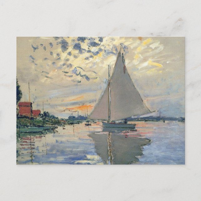 Monet Sailboat French Impressionism Classic Art Postcard (Front)