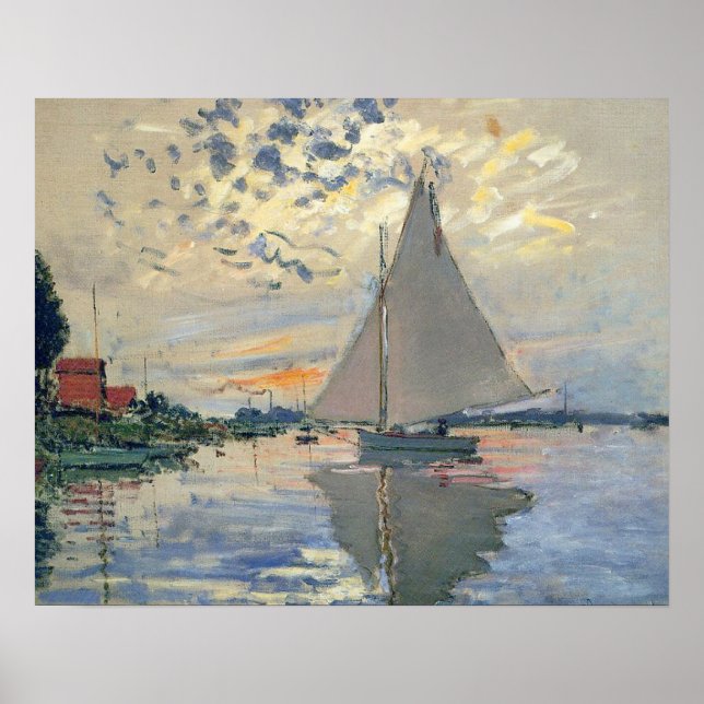 Monet Sailboat French Impressionism Classic Art Poster (Front)
