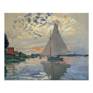 Monet Sailboat French Impressionism Classic Art Poster