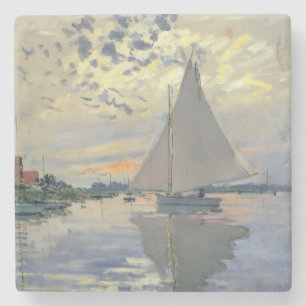 Monet Sailboat French Impressionism Classic Art Stone Coaster