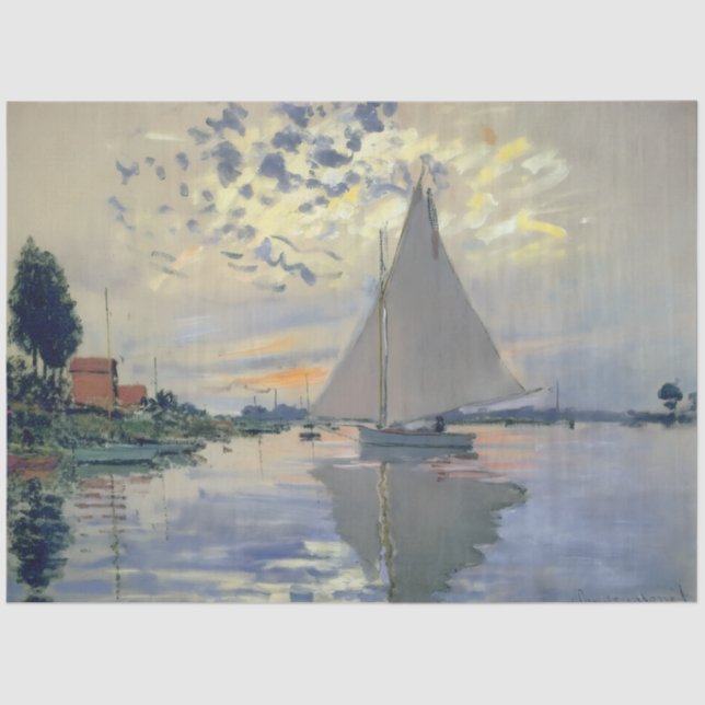 Monet Sailboat French Impressionism Classic Art Tissue Paper (Front)