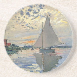 Monet Sailboat French Impressionist Coaster